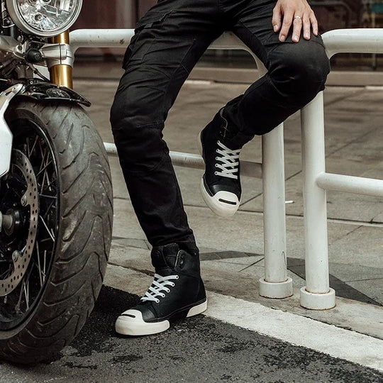 "Field Knight" Motorcycle Boots | Casual Protective Reinforced Canvas Shoes