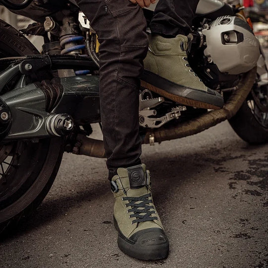 "Field Knight" Motorcycle Boots | Casual Protective Reinforced Canvas Shoes