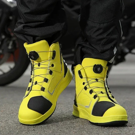 LX Protective Anti-Slip Motorcycle Boots | Plush Leather, Wear-Resistant New Age Moto Shoes