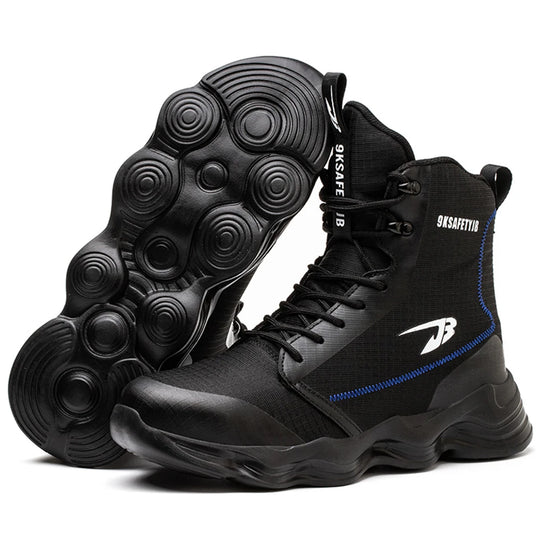 Men's Black Motorcycle Riding Boots | Ankle-High Protective Motorbike Shoes for All Seasons