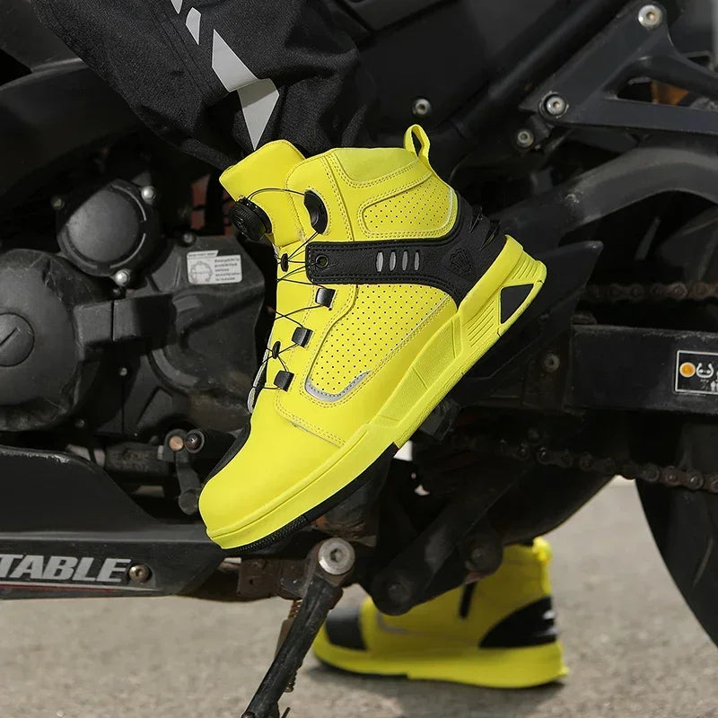 LX Protective Anti-Slip Motorcycle Boots | Plush Leather, Wear-Resistant New Age Moto Shoes