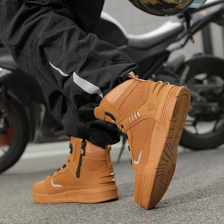 LX Protective Anti-Slip Motorcycle Boots | Plush Leather, Wear-Resistant New Age Moto Shoes