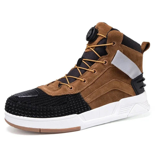 Suede Sneaker Motorcycle Boots - Reinforced Microfiber Motocross Shoes