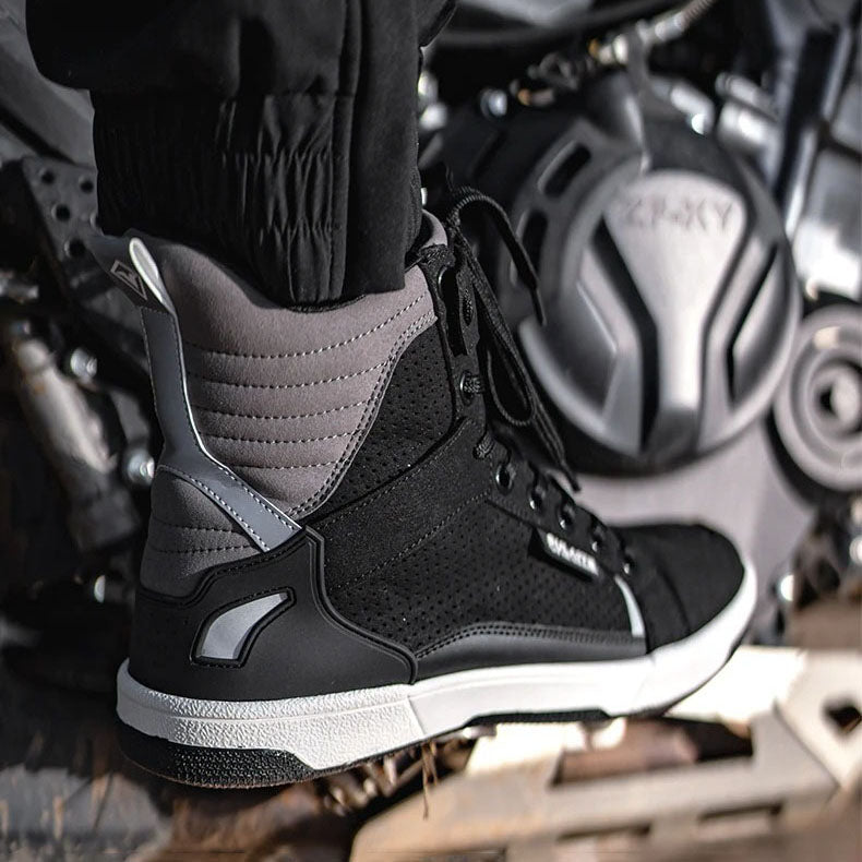 SLT Casual Breathable Motorcycle Boots - Reinforced Reflective Motorbike Shoes